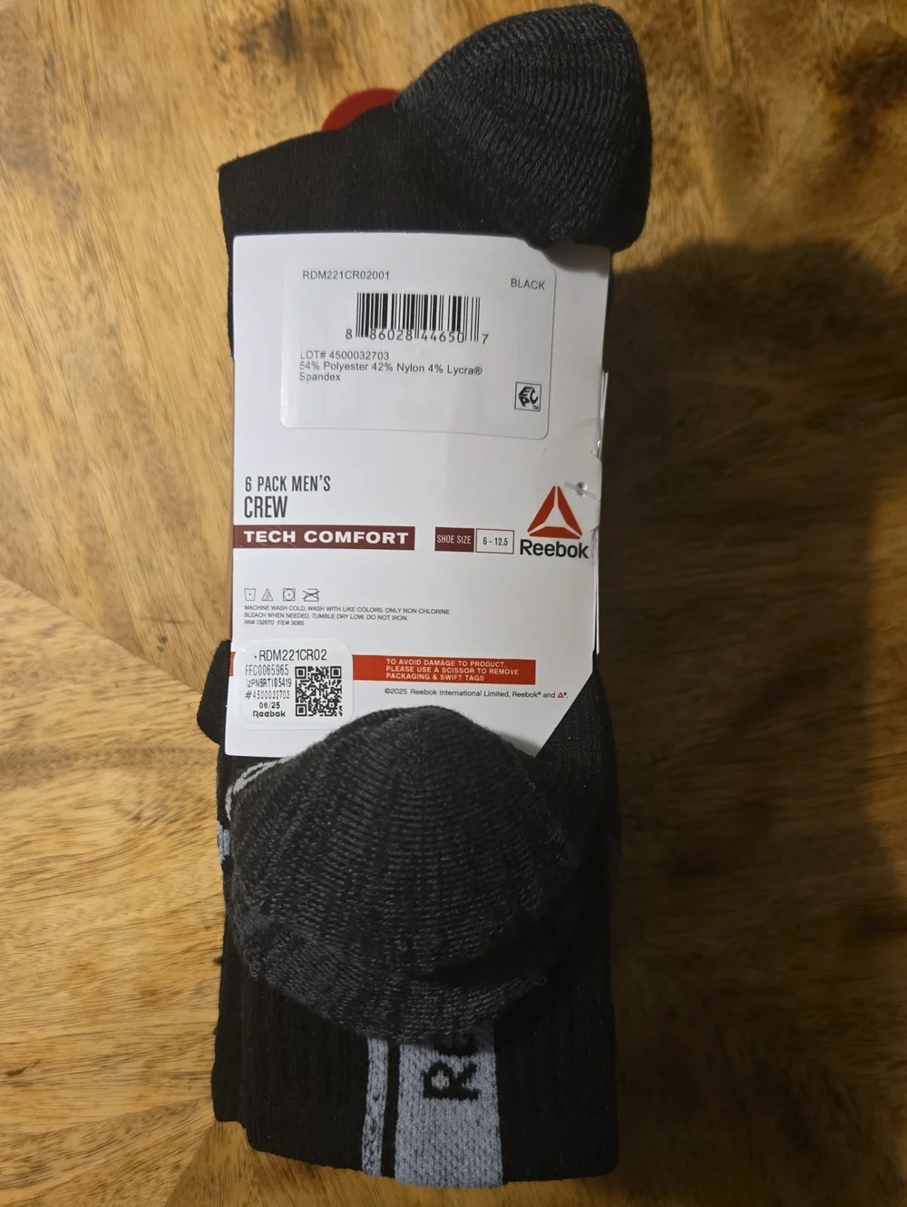 Men's Reebok Boxer Briefs (Medium) And Crew Socks Bundle (6-12.5)